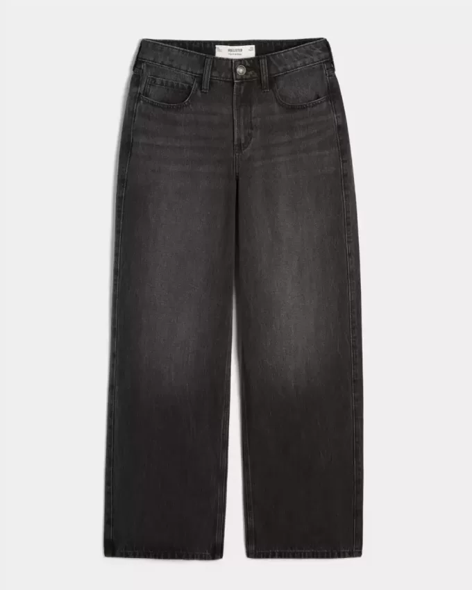 High-Rise Washed Black Baggy Jeans High-Rise Washed Black Baggy Jeans