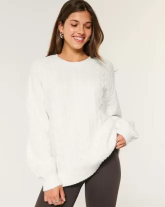 Hollister Comfy Cloud Cable-Knit Crew Sweater