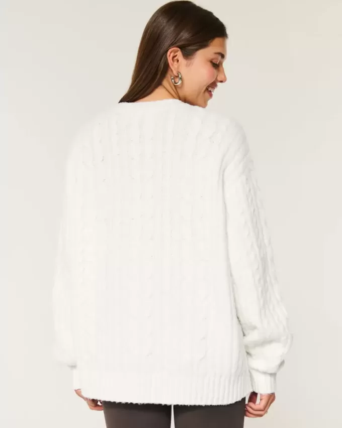 Hollister Comfy Cloud Cable-Knit Crew Sweater