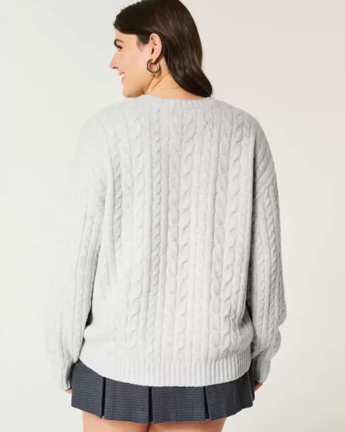 Hollister Comfy Cloud Cable-Knit Crew Sweater