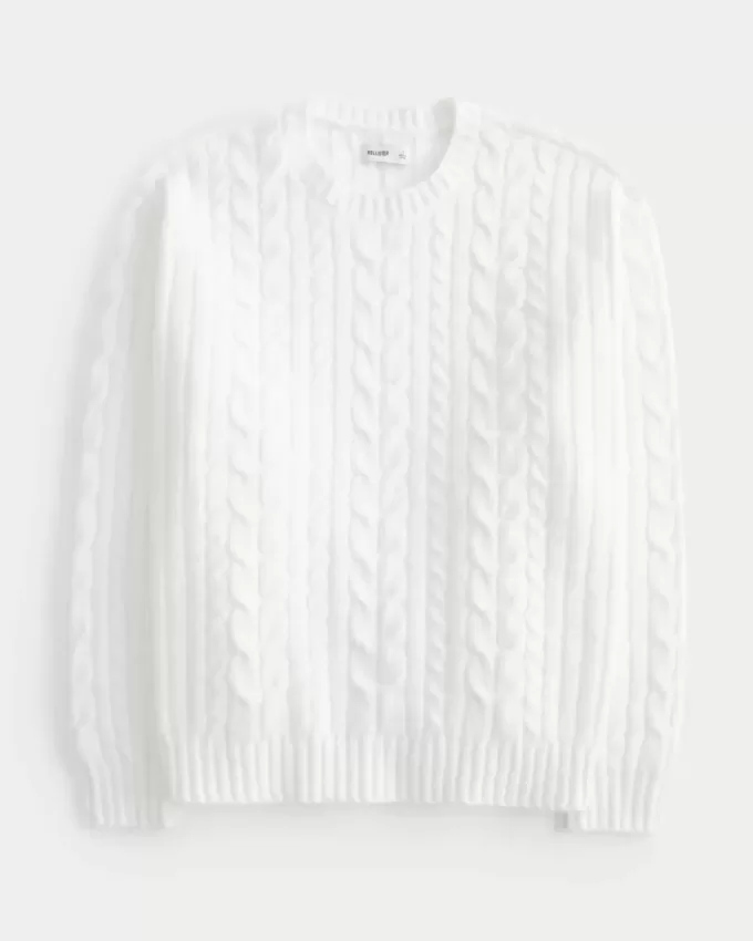 Hollister Comfy Cloud Cable-Knit Crew Sweater