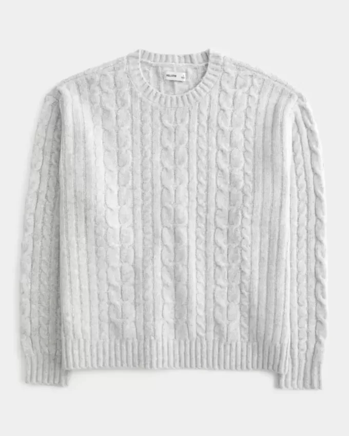Hollister Comfy Cloud Cable-Knit Crew Sweater