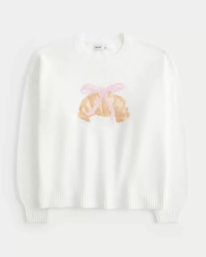 Hollister Comfy Cloud Croissant Graphic Crew Sweater Hollister Comfy Cloud Croissant Graphic Crew Sweater