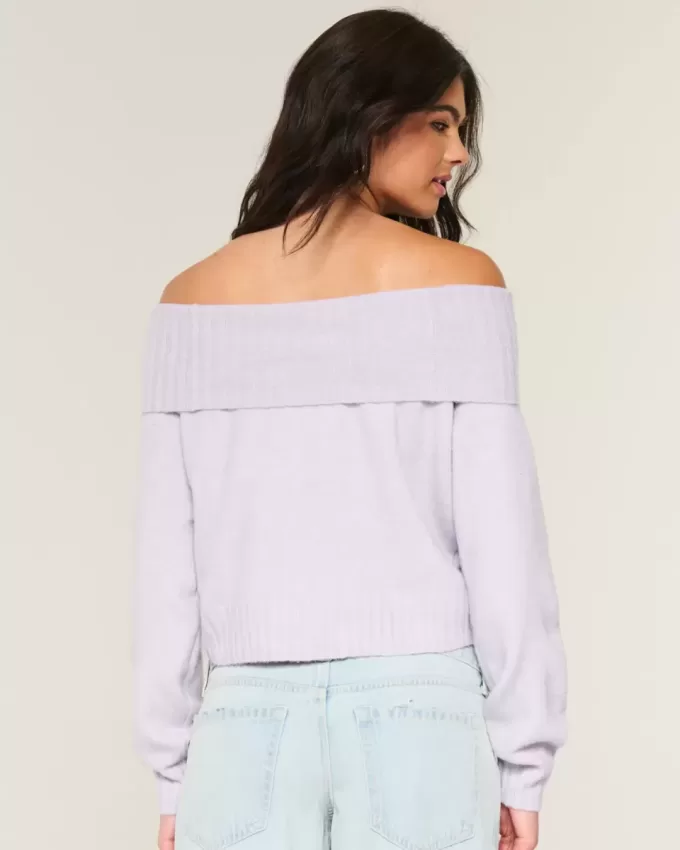 Hollister Comfy Cloud Foldover Off-the-Shoulder Sweater