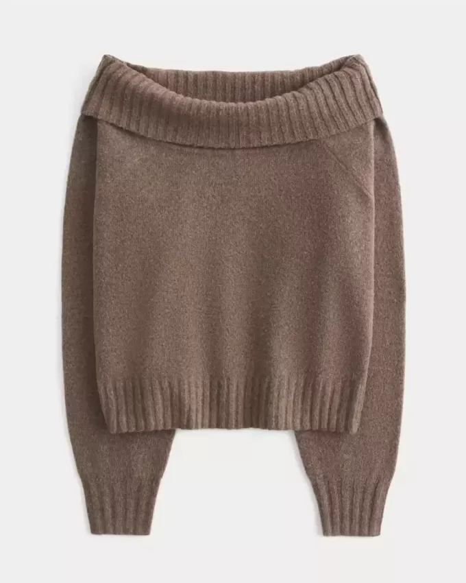 Hollister Comfy Cloud Foldover Off-the-Shoulder Sweater
