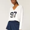 Hollister Comfy Cloud Graphic Notch-Neck Sweater Hollister Comfy Cloud Graphic Notch-Neck Sweater