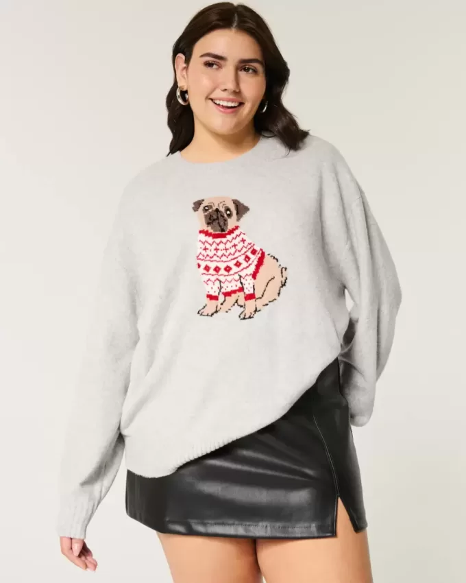 Hollister Comfy Cloud Puppy Graphic Crew Sweater Hollister Comfy Cloud Puppy Graphic Crew Sweater