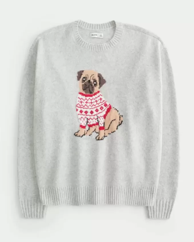 Hollister Comfy Cloud Puppy Graphic Crew Sweater Hollister Comfy Cloud Puppy Graphic Crew Sweater