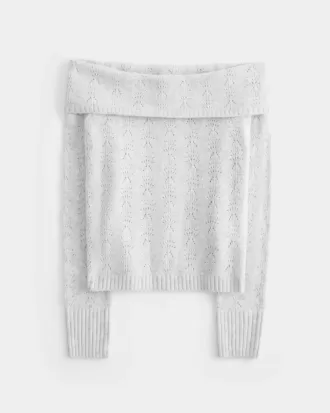 Hollister Comfy Cloud Stitchy Off-the-Shoulder Sweater