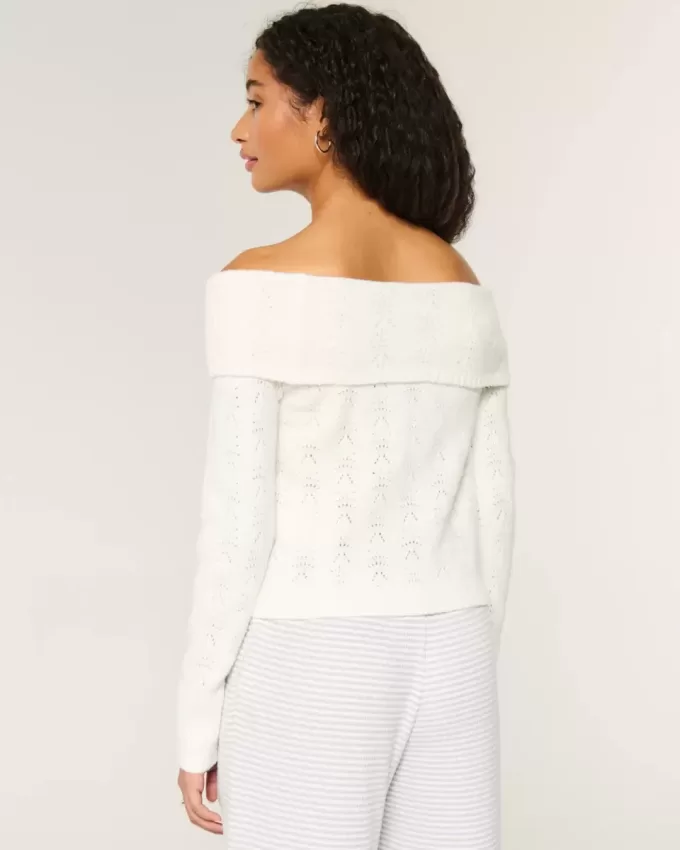 Hollister Comfy Cloud Stitchy Off-the-Shoulder Sweater