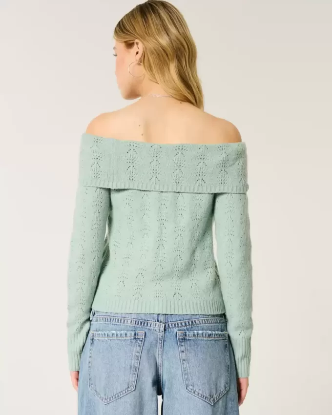 Hollister Comfy Cloud Stitchy Off-the-Shoulder Sweater