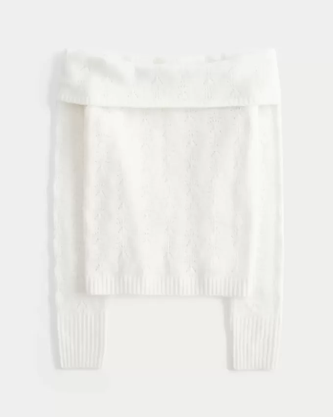 Hollister Comfy Cloud Stitchy Off-the-Shoulder Sweater
