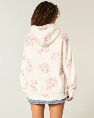 Hollister Feel Good Oversized Floral Pattern Hoodie