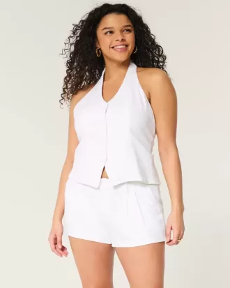 Hollister Livvy Low-Rise Linen-Blend Shorts 3″