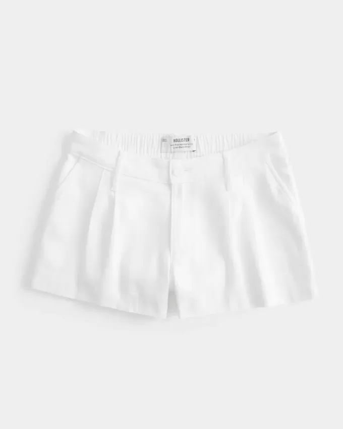 Hollister Livvy Low-Rise Linen-Blend Shorts 3″
