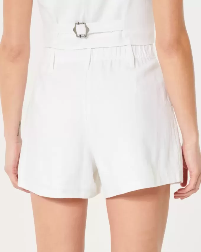 Hollister Livvy Ultra High-Rise Linen-Blend Shorts
