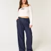 Hollister Livvy Ultra High-Rise Linen-Blend Wide-Leg Pants
