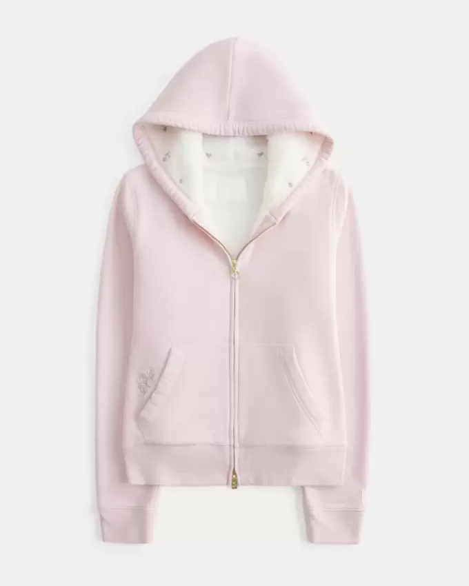 Hollister x Crocs Sherpa-Lined Zip-Up Hoodie Hollister x Crocs Sherpa-Lined Zip-Up Hoodie