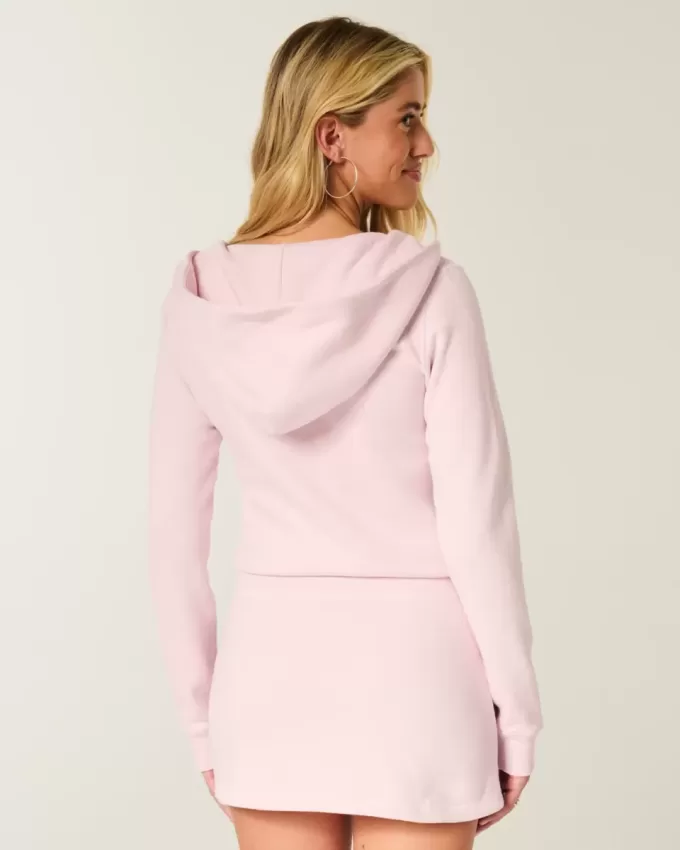 Hooded Long-Sleeve Fleece Dress