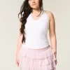 Lace-Chiffon Tiered Mini Skort