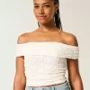 Lace Foldover Off-the-Shoulder Top Lace Foldover Off-the-Shoulder Top