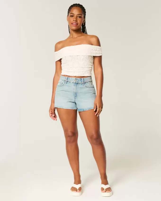 Lace Foldover Off-the-Shoulder Top Lace Foldover Off-the-Shoulder Top