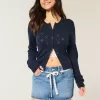 Lace Tie Denim Mini Skort
