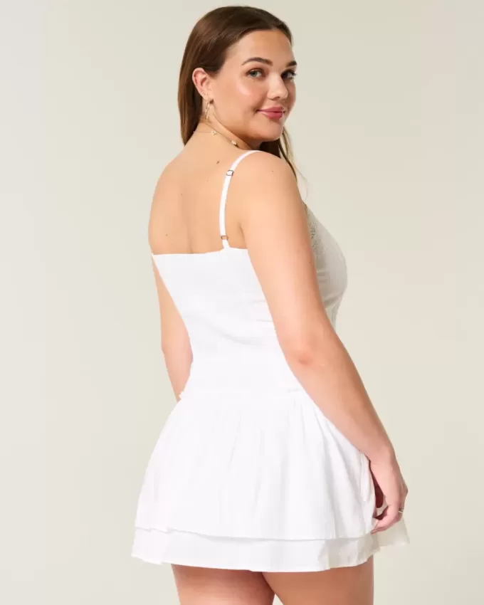 Lace Trim Mini Dress