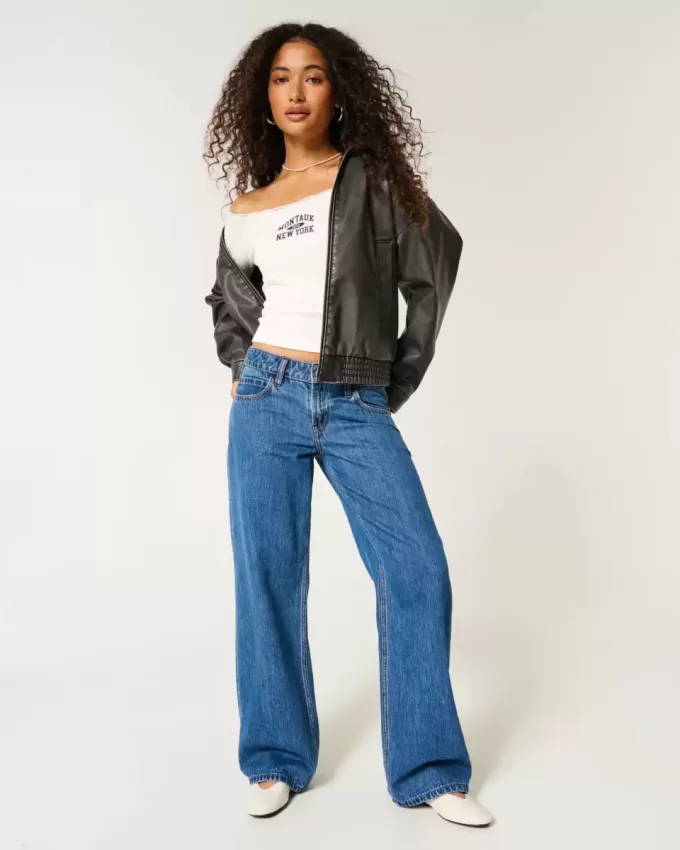 Lace Trim Off-the-Shoulder Montauk Graphic Tee Lace Trim Off-the-Shoulder Montauk Graphic Tee