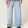 Light Wash Astronaut Graphic Super Baggy Jeans