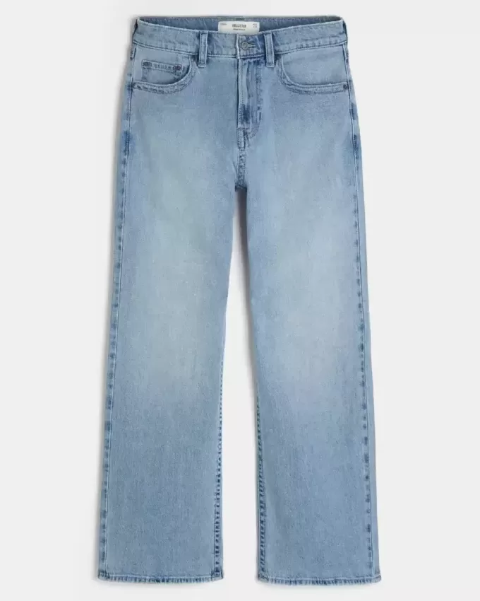 Light Wash Baggy Bootcut Jeans