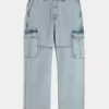 Light Wash Baggy Cargo Jeans Light Wash Baggy Cargo Jeans