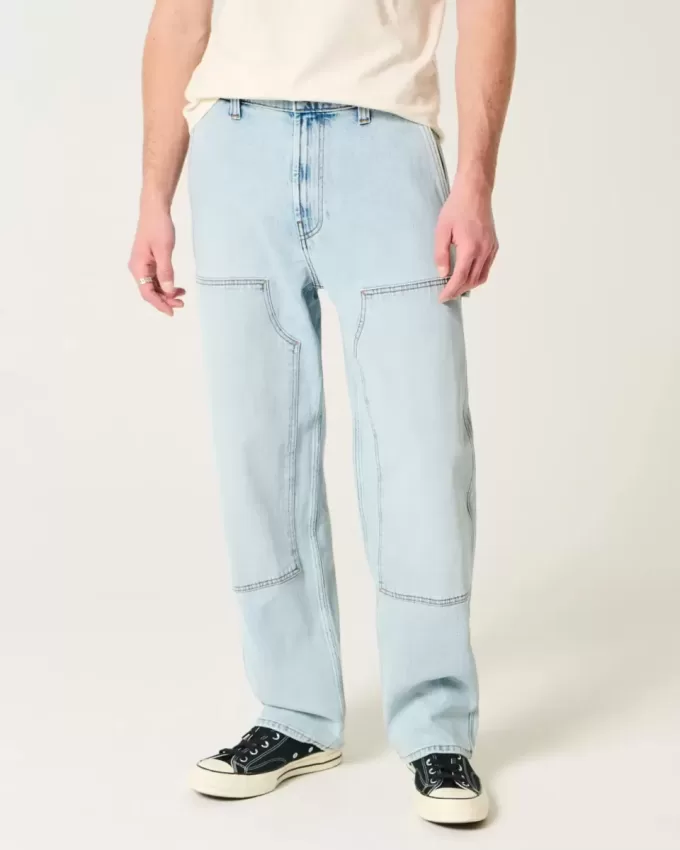 Light Wash Baggy Carpenter Jeans