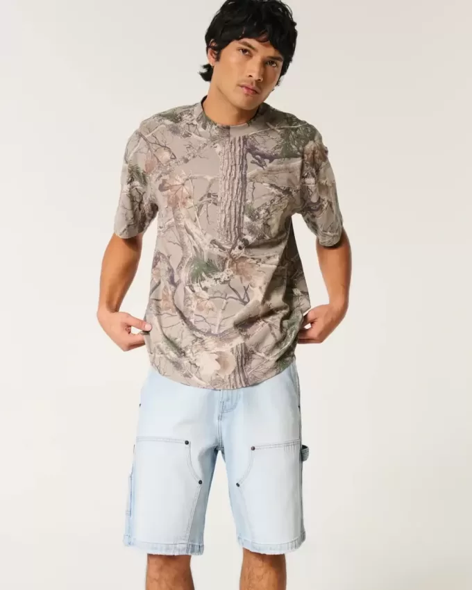 Light Wash Baggy Denim Painter Shorts Light Wash Baggy Denim Painter Shorts