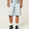 Light Wash Dice Graphic Super Baggy Denim Shorts Light Wash Dice Graphic Super Baggy Denim Shorts