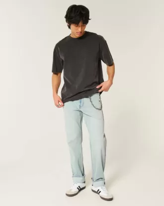 Light Wash Downforce Racing Graphic Loose Jeans