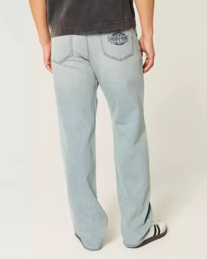 Light Wash Downforce Racing Graphic Loose Jeans