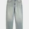 Light Wash Embroidered Dice Skater Baggy Jeans