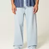 Light Wash New York Graphic Super Baggy Jeans