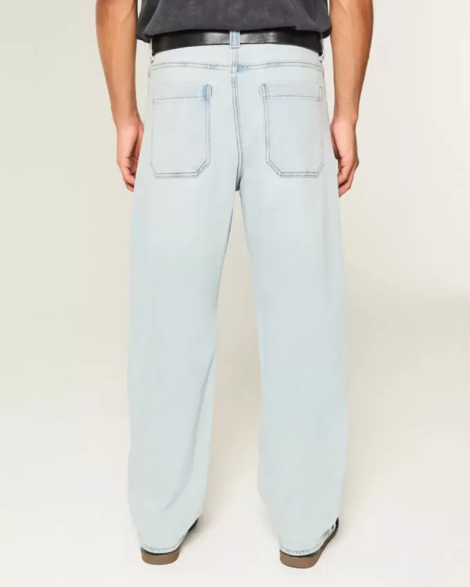 Light Wash Playing Card Graphic Skater Baggy Jeans