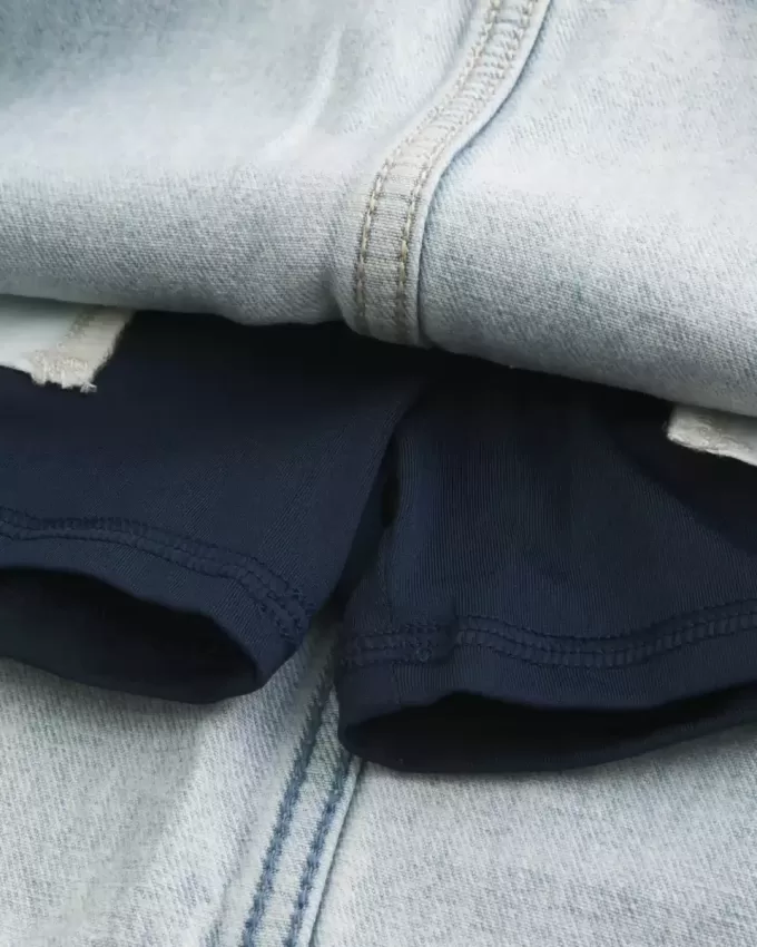 Light Wash Shoelace Denim Mini Skort