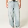 Light Wash Skater Baggy Jeans