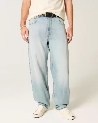 Light Wash Skater Baggy Jeans