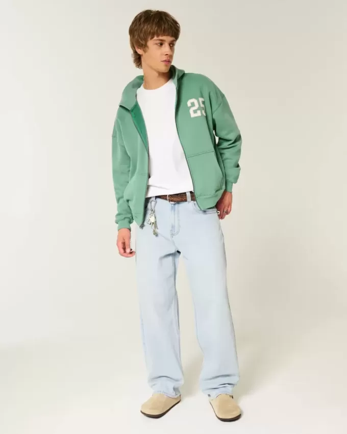 Light Wash Skater Baggy Jeans