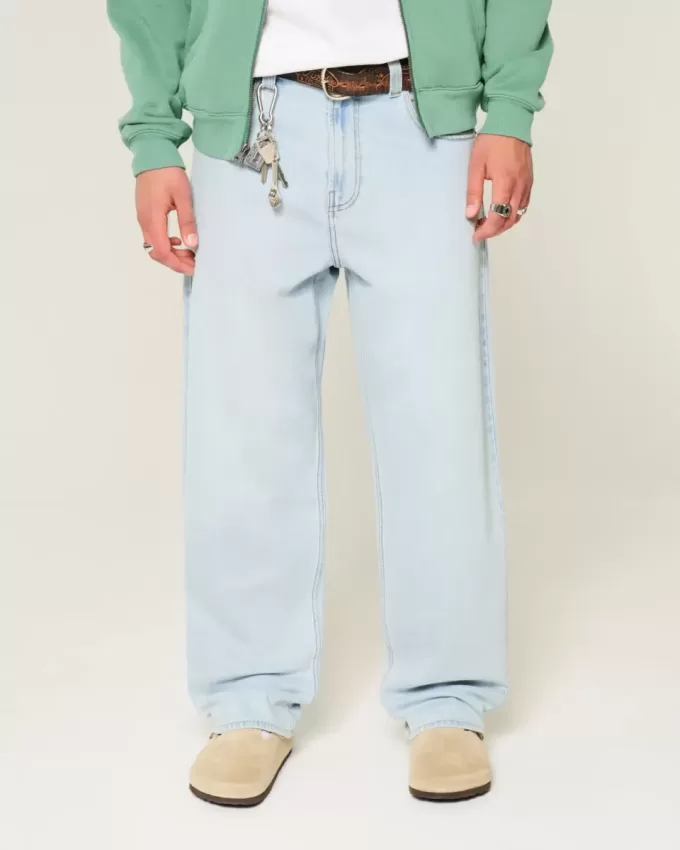 Light Wash Skater Baggy Jeans