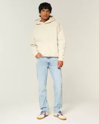 Light Wash Slim Straight Jeans