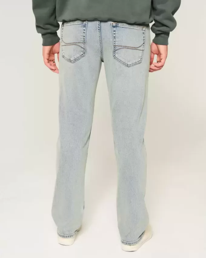 Light Wash Slim Straight Jeans