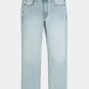 Light Wash Slim Straight Jeans
