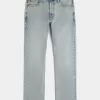 Light Wash Slim Straight Jeans