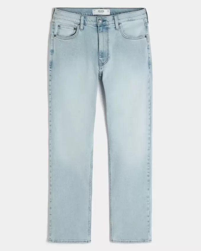 Light Wash Slim Straight Jeans